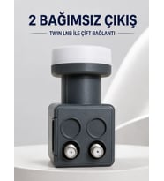 Çift Çıkışlı Twin LNB 4K Ultra HD Uyumlu Ku Band Uydu Anten Başlığı 0.1 dB