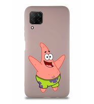 Huawei P40 Lite Soft Premier Kapak Patrick Yıldız Tasarımlı Silikon Kılıf - Pudra (Şeffaf)