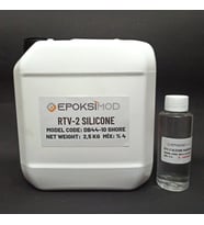 RTV 2 KALIP SİLİKONU 1. SINIF  YUMUŞAK SIVI SİLİKON 2,5 KG 10 SHORE BEYAZ RENK