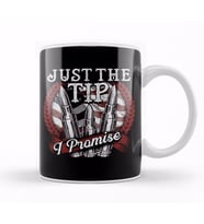Funny Just The Tip I Promise USA Flag Bullet Pun Kupa Bardak Porselen