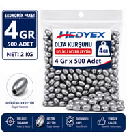 Hedyex 4 Gr 500 Adet (2 Kg) Olta Kurşunu Delikli Gezer Zeytin