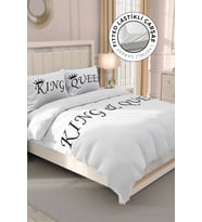 Lastikli Çarşaflı %100 Pamuk Saten Çift Kişilik Nevresim Takımı White King-queen