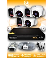 Elitcam 6 Kameralı Zebra 3 İç Kamera Set HDD'siz 5 MP Full HD Gece Görüşlü Güvenlik Kamerası Sistemi