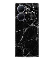 Vivo V29 Lite Kılıf Resimli Desenli Baskılı Silikon Fragile Black Mermer 1378