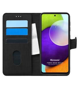 Microsonic Samsung Galaxy A52s Kılıf Fabric Book Wallet Siyah