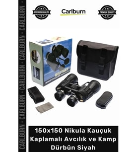 Özel Üretim Profesyonel Net Optik Zoom 150x150 Nikula Kauçuk Kaplamalı Avcılık Kamp Dürbün Siyah
