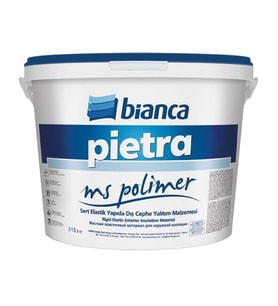 Bianca Pietra Ms Polimer Uv Dirençli Sert Elastik Dış Cephe Yalıtım Malzemesi 15 Lt Beyaz