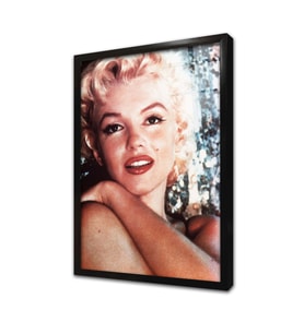 Marliyn Monroe Kırmızı Rujuyla Çerçeveli Cam Tablo