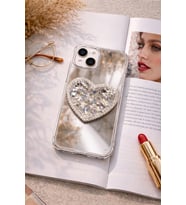 Aynalı Taşlı Popsocketli Kılıf iPhone 16 Pro Max