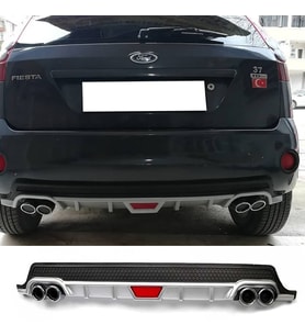 Ford Fiesta Mk5 Gri Difüzör Difizör Yuvarlak Egzoz Görünüm Kulaklı Tip