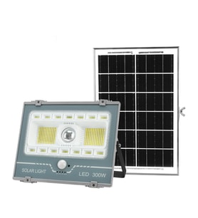 300W Güneş Panelli LED Bahçe Aydınlatması - Hareket Sensörlü 7 Modlu Beyaz-RGB Projektör