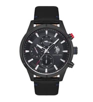 U.S. POLO ASSN. USPA1014-08 SİYAH DERİ KORDON ERKEK KOL SAATİ