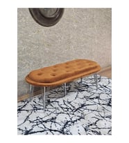 Ufo Oturak Bench - Krom Kaplama Telli Ayak - Oturak - Bench - Puf - Yatak Ucu Pufu Turuncu Renk 100 x 50 Boyut/Ebat (Çok Renkli)