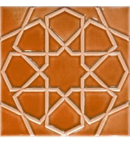 Armada Çini 20x20 Cm Rölyefli Karamel Selçuk Yıldızı Deseni Çini Karo