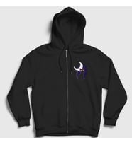 Presmono Unisex Siyah Luna Kedi Kedili Sailor Moon Ay Savaşçısı Fermuarlı Kapüşonlu Sweatshirt 486070tt