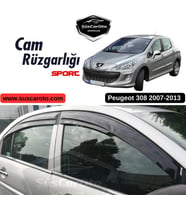 Peugeot 308 2007-2013 Uyumlu Mugen Cam Rüzgarlığı Seti Piano Black 4'lü İthal
