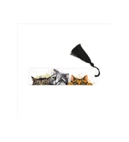 Sevimli Kediler Baskılı, Püsküllü Kitap Ayracı (hediyelik Bookmark,ayraç-118)