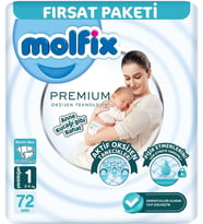 Molfix Premium Bebek Bezi Beden:1 (2-5KG) Yeni Doğan 72 Adet Fırsat Pk