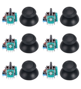 PS5 Analog Motor ve Topuz Seti 6+6 Playstation 5 Tamir PS5 Motor Kol Tamir Seti Yedek Parça (Siyah)