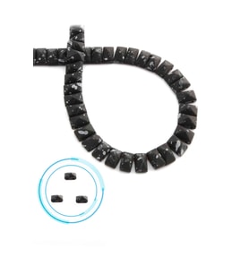 Hematit Doğal Taş Mat Benekli Siyah Piramit Kesim Çift Delik 8x5mm Dizi [AA]