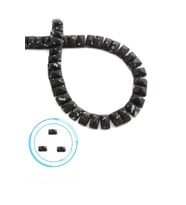 Hematit Doğal Taş Mat Benekli Siyah Piramit Kesim Çift Delik 8x5mm Dizi [AA]