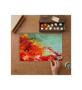 Soyut Yağlı Boya Tasarımı 240 parça Ahşap Puzzle Ahşap Kutuda MP05627