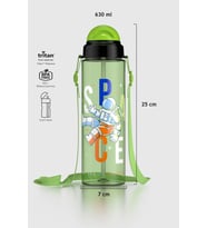 Renga Migo Desenli 630 ml Askılı Pipetli Tritan Çocuk Matara 912143 Pembe (Yeşil)
