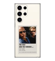 Samsung Galaxy S23 ULTRA Uyumlu Hızlı ve Öfkeli Minimalist Poster Desenli Şeffaf Telefon Kılıfı