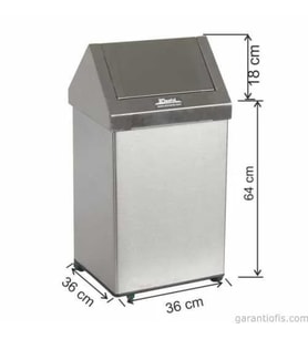 Garanti Metal 1312 Çatı Kapaklı Tekerlekli Çöp Kovası (79 Litre)