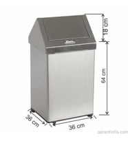 Garanti Metal 1312 Çatı Kapaklı Tekerlekli Çöp Kovası (79 Litre)