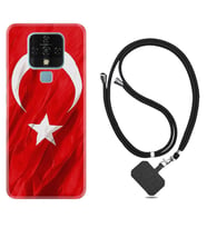 Tecno Camon 16 18P Pova Kılıf Boyun Askılı Silikon Şanlı Türk Bayrağı 4 1401
