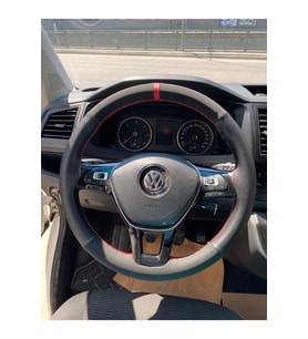 DİKİŞLİ DİREKSİYON KILIFI NOKTALI/NUBUK KIRMIZI YÜZÜK KIRMIZI DİKİŞ VW PASSAT İÇİN HIZLI KARGO