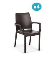 Omnipazar SY-2502 Plastik Eve Bahçe Koltuk Sandalye 4'lü Set