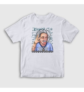 Presmono Unisex Çocuk Beyaz Quantum Physics Scientist Albert Einstein T-Shirt 338659tt