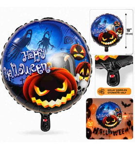 Balkabağı Desenli Folyo Balon 18 İnç – 45 cm