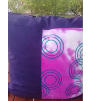 Dekoratif Tahta Baskılı, El Boyaması, Pamuklu , Şık Kırlent Kılıfı , Batik Boyalı, Mor , Lacivert, Moli Tasarım, 2025500117