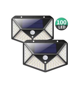 Hareket Sensörlü Dış Mekan Led Aydınlatma Güneş Enerjili Fotoselli Solar Lamba 100 Ledli