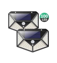 Hareket Sensörlü Dış Mekan Led Aydınlatma Güneş Enerjili Fotoselli Solar Lamba 100 Ledli
