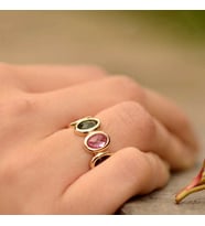 14k Altın Renkli Taşlı Yüzük AY07295