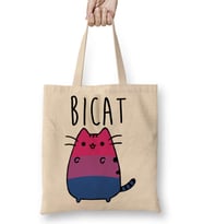 Bıcat Kedi Bez Çanta Uzun Saplı