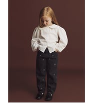 LCW Kids Siyah Beli Ayarlanabilir Lastikli Taşlı Kız Çocuk Jean Pantolon