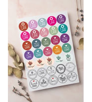Desenli Thank You Teşekkür Stickers Paketleme Çıkartma PYTKSTK95
