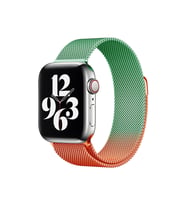 Mey İthalat® Watch 38Mm Metal Mıknatıslı Kordon - Turuncu-Yeşil