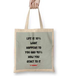 Motivational Quotes Sayings - Entrepreneurs İnspiration Success Work Gifts Bez Çanta Uzun Saplı