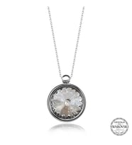 Swarovski Crystal Taşlı Çerçeveli Gümüş Kadın Kolye
