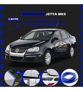Volksvogen Jetta Mk5 Oto Araç Kapı Koruma Fitili 5metre Parlak Mavi Renk