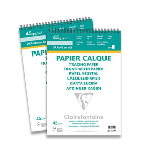Clairefontaine Tracing Spiralli Aydınger Blok 40/45 gr 30 Yp. A3 