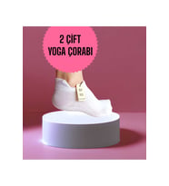 2 ÇİFT YOGA PİLATES TAVAF ÇORABI DİKİŞSİZ KADIN KAYMAZ SİLİKON TABAN PAMUKLU ÇORAP PATİK BİLEK BEYAZ