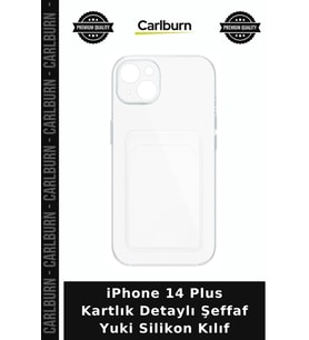 iPhone 14 Plus Kartlık Detaylı Şeffaf Yuki Silikon Kılıf Mobil Koruma Cep Zırhı Cihaz Aksesuarı