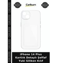 iPhone 14 Plus Kartlık Detaylı Şeffaf Yuki Silikon Kılıf Mobil Koruma Cep Zırhı Cihaz Aksesuarı